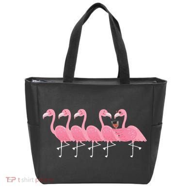 Wine And Flamingo Tote Bag
