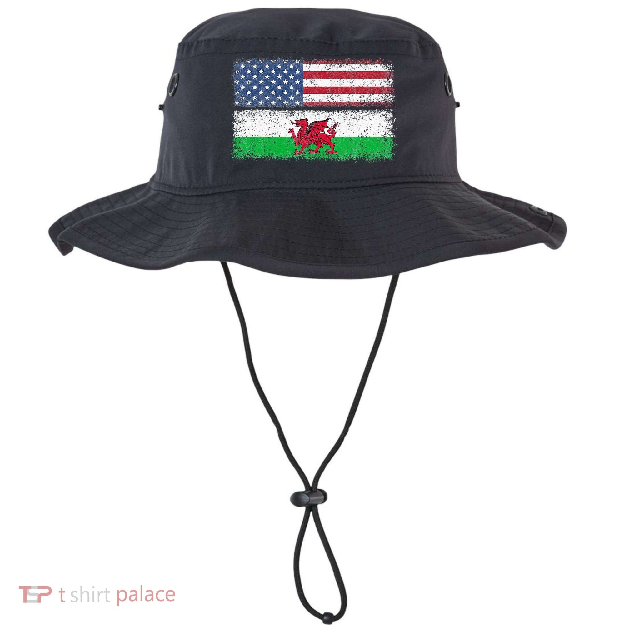 Welsh American Flag Wales Usa Pride America Bucket Hat