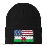 Welsh American Flag Wales Usa Pride America Beanie thumb 0