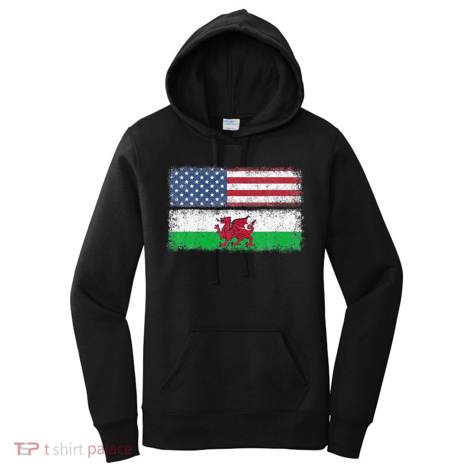 Welsh American Flag Wales Usa Pride America Women's Hoodie