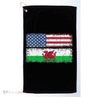 Welsh American Flag Wales Usa Pride America Golf Towel thumb 0