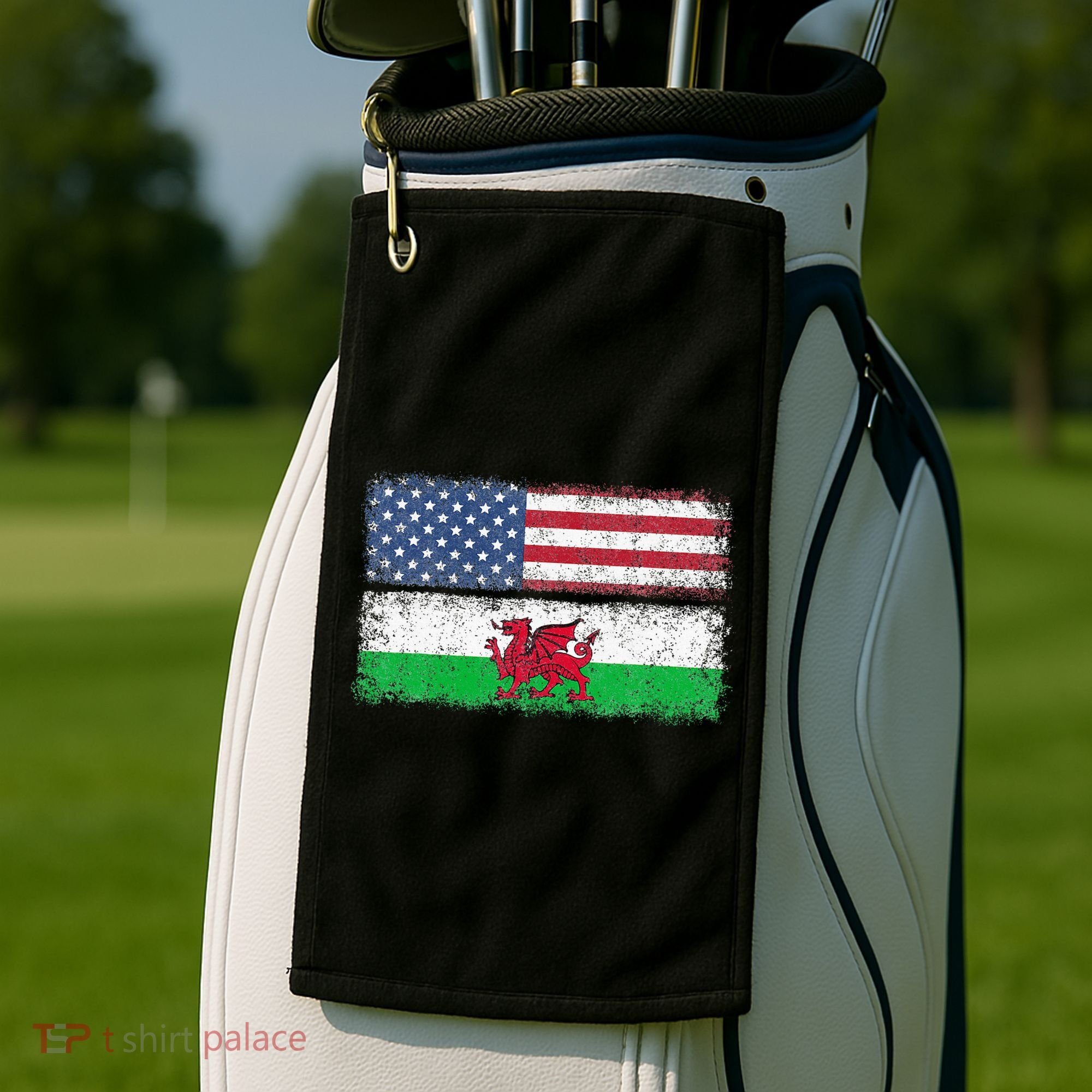 Welsh American Flag Wales Usa Pride America Golf Towel