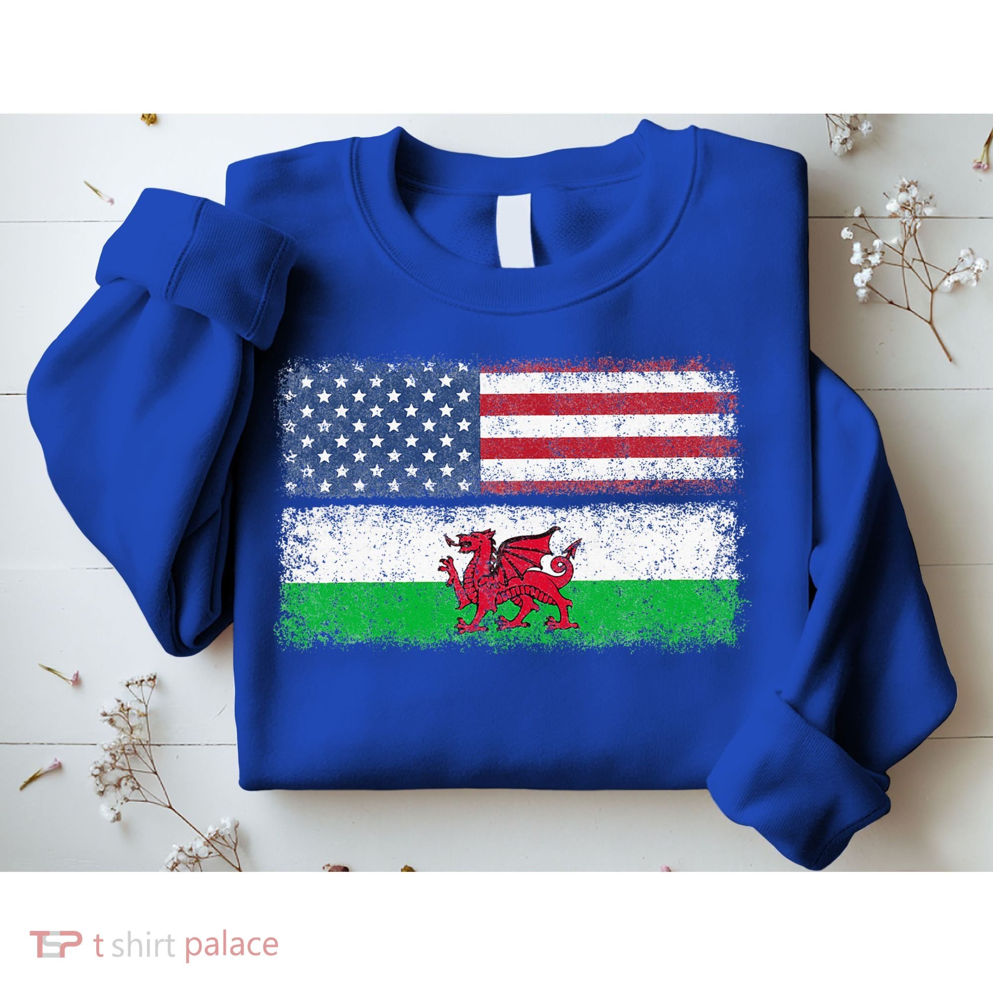 Welsh American Flag Wales Usa Pride America Sweatshirt