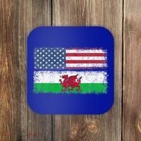 Welsh American Flag Wales Usa Pride America Coaster thumb 0