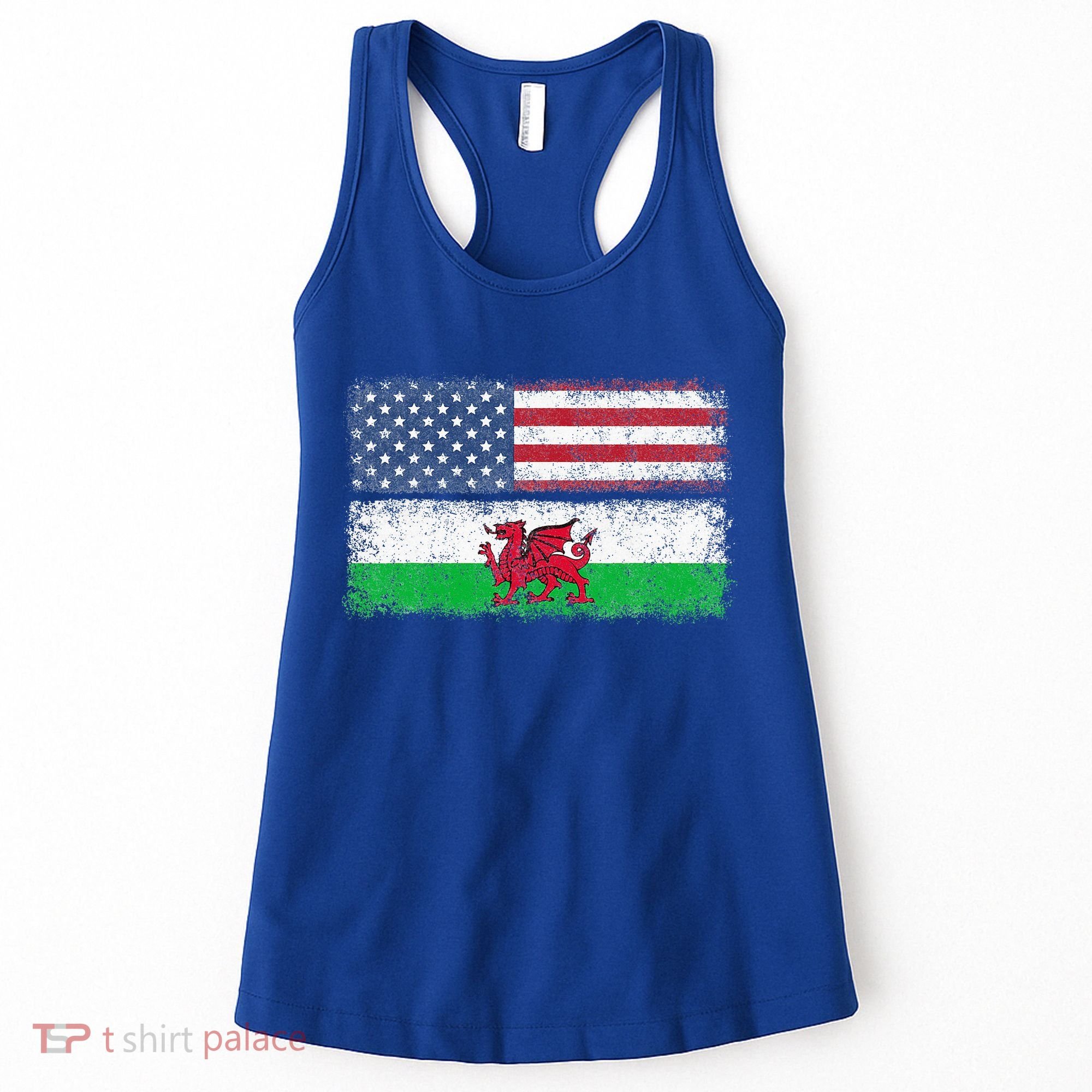 Welsh American Flag Wales Usa Pride America Women's Tank Top