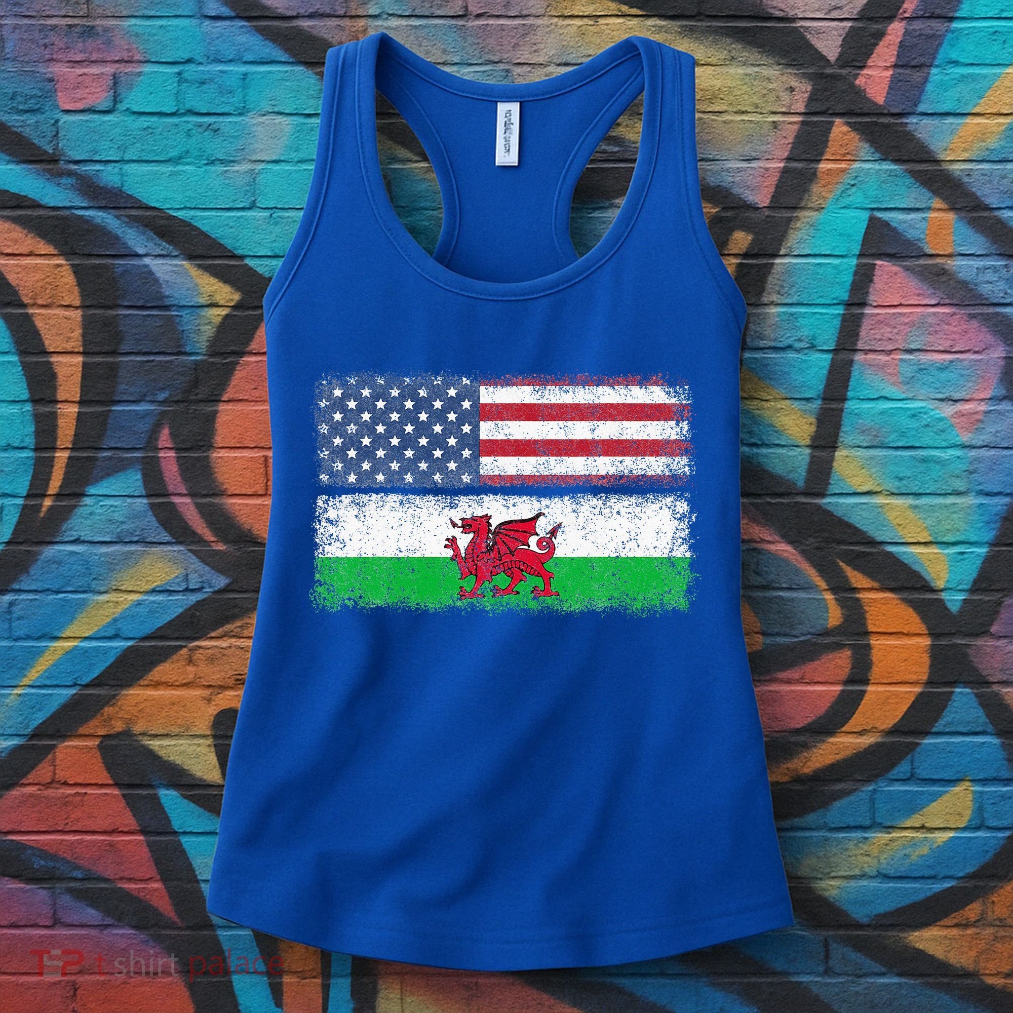 Welsh American Flag Wales Usa Pride America Women's Tank Top