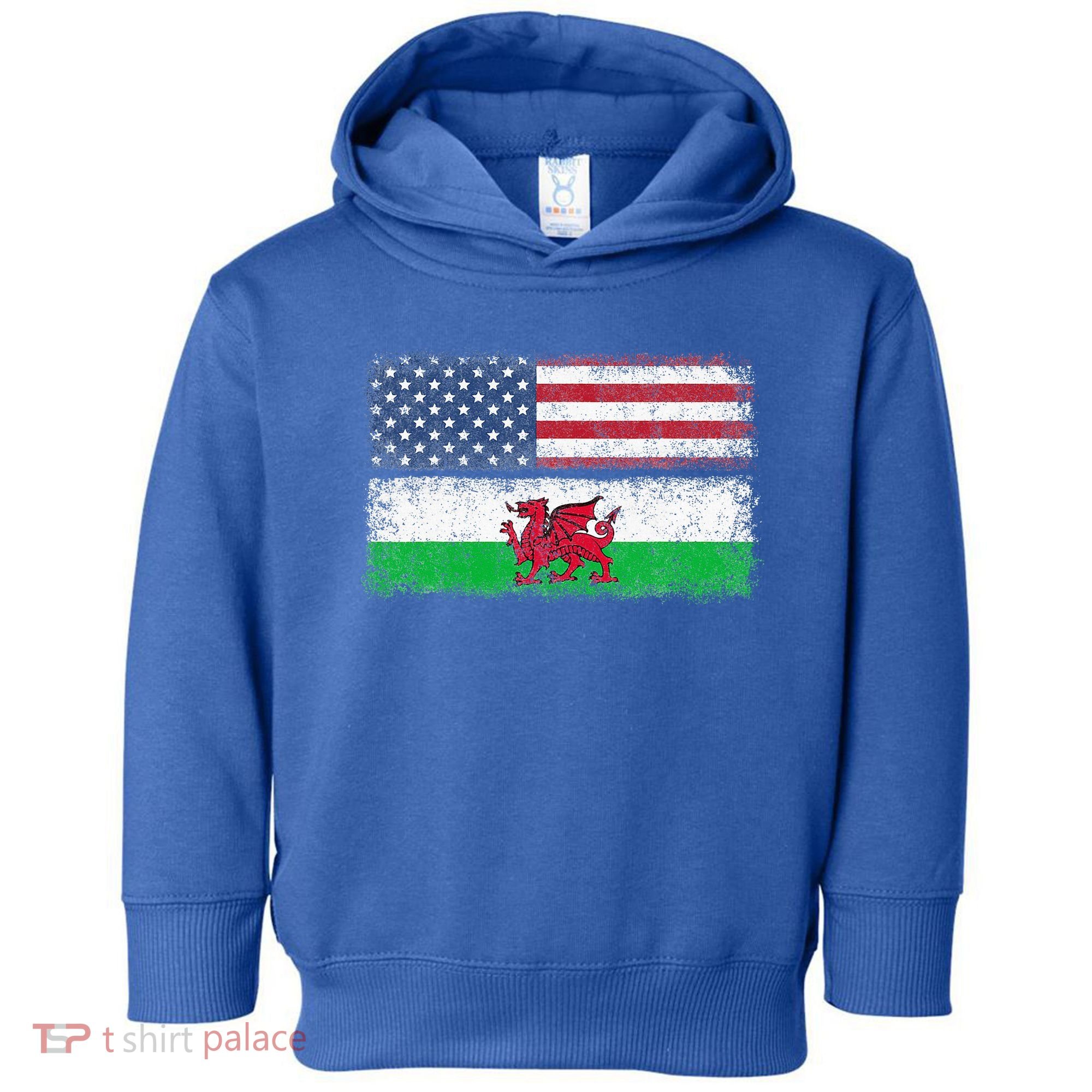 Welsh American Flag Wales Usa Pride America Toddler Hoodie
