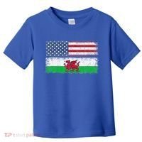 Welsh American Flag Wales Usa Pride America Toddler T-Shirt thumb 0