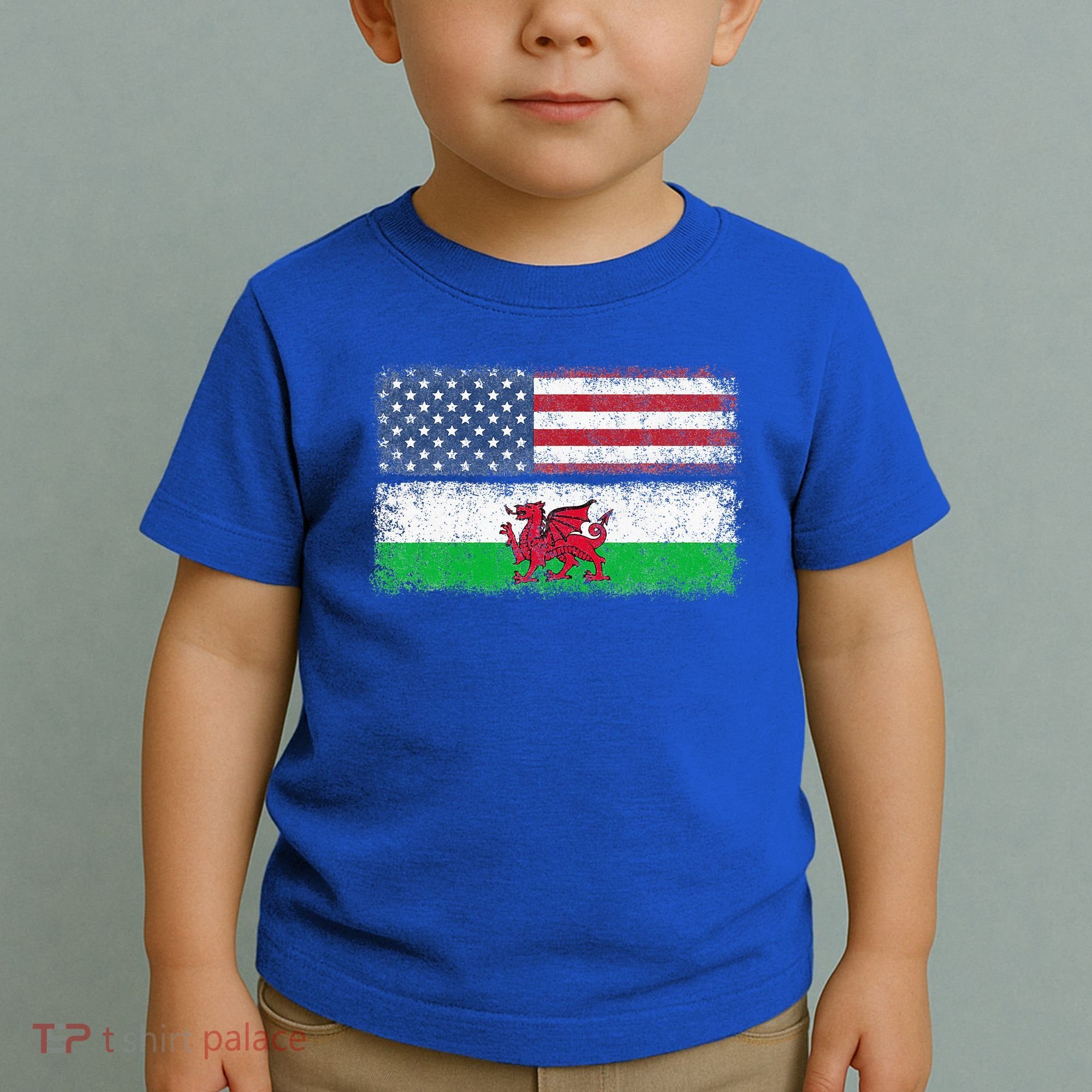 Welsh American Flag Wales Usa Pride America Toddler T-Shirt