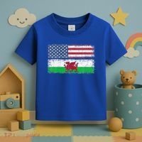 Welsh American Flag Wales Usa Pride America Toddler T-Shirt thumb 3
