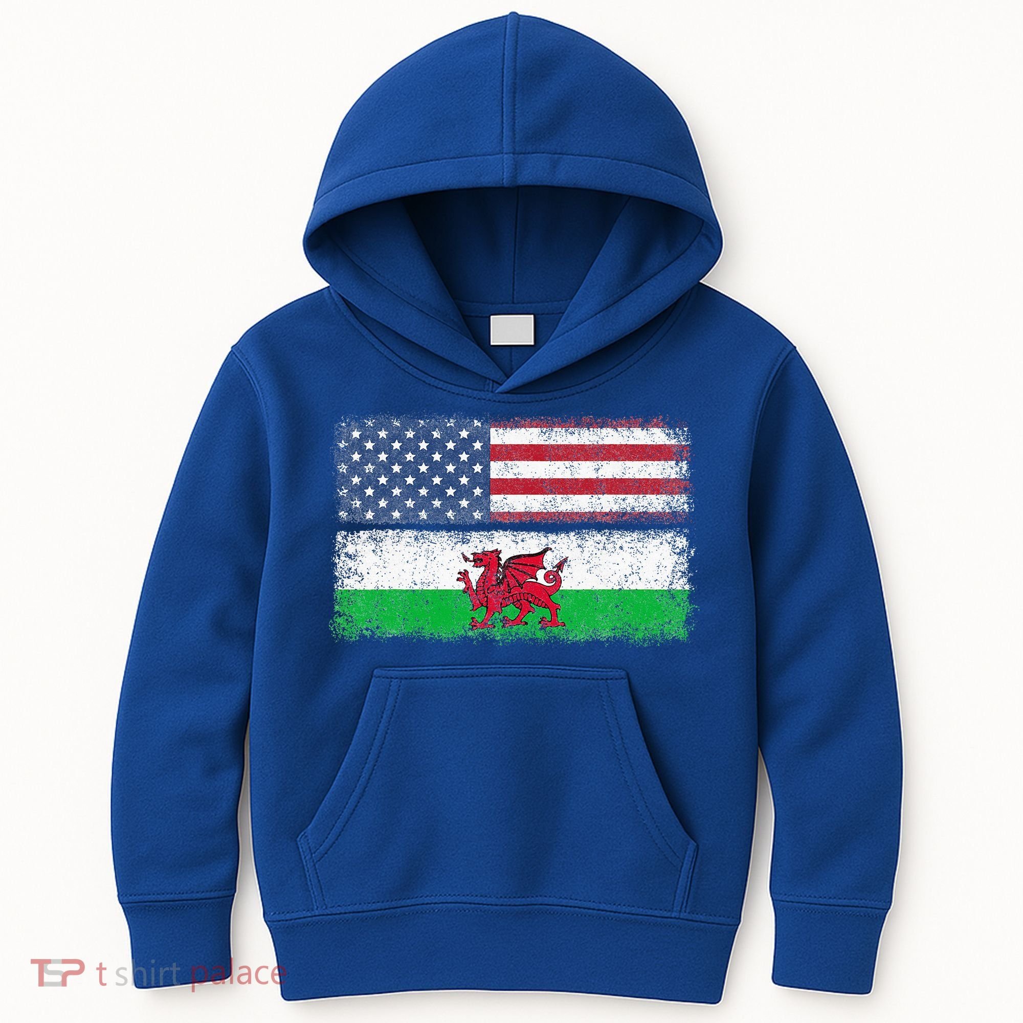 Welsh American Flag Wales Usa Pride America Kids Hoodie