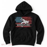 Wrestling American Flag Ring Athlete Wrestler Coach Premium Hoodie thumb 0