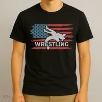 Wrestling American Flag Ring Athlete Wrestler Coach Premium T-Shirt thumb 3