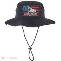 Wrestling American Flag Ring Athlete Wrestler Coach Premium Bucket Hat thumb 0