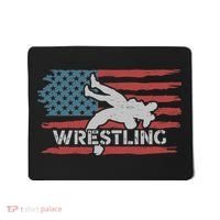 Wrestling American Flag Ring Athlete Wrestler Coach Premium Mousepad thumb 0