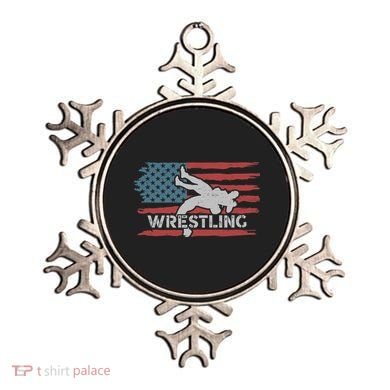Wrestling American Flag Ring Athlete Wrestler Coach Premium Ornament