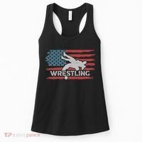 Wrestling American Flag Ring Athlete Wrestler Coach Premium Women's Tank Top thumb 0