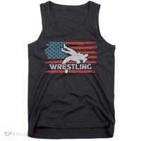 Wrestling American Flag Ring Athlete Wrestler Coach Premium Tank Top thumb 0