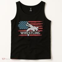 Wrestling American Flag Ring Athlete Wrestler Coach Premium Tank Top thumb 2