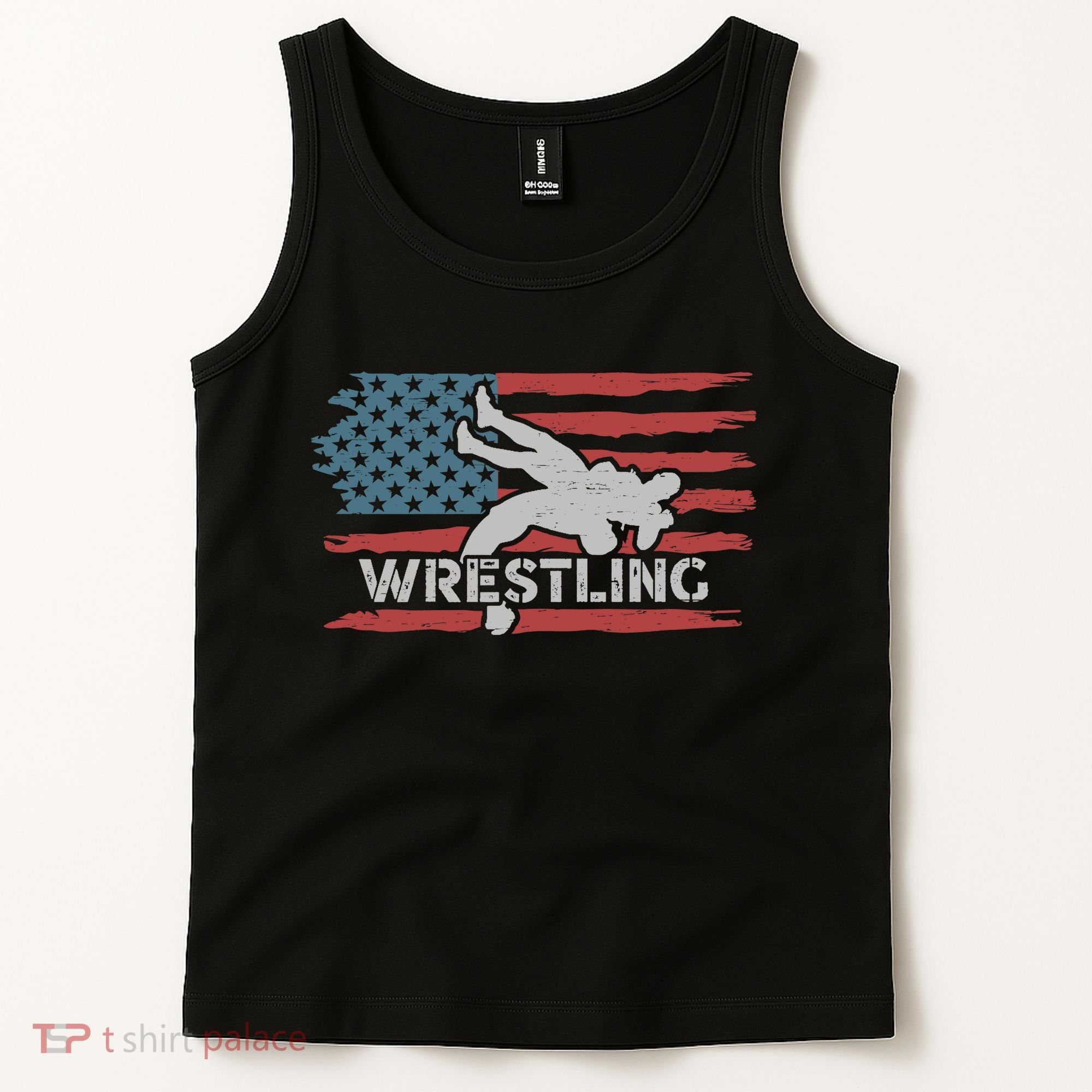 Wrestling American Flag Ring Athlete Wrestler Coach Premium Tank Top