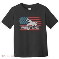 Wrestling American Flag Ring Athlete Wrestler Coach Premium Toddler T-Shirt thumb 0