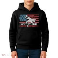 Wrestling American Flag Ring Athlete Wrestler Coach Premium Kids Hoodie thumb 4