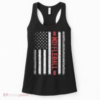 Wiffleball American Flag 4th of July Cool Player Novelty Women's Tank Top thumb 0