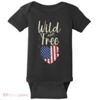 Wild And Free Usa Heart Baby Bodysuit thumb 0