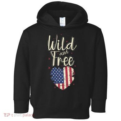 Wild And Free Usa Heart Toddler Hoodie