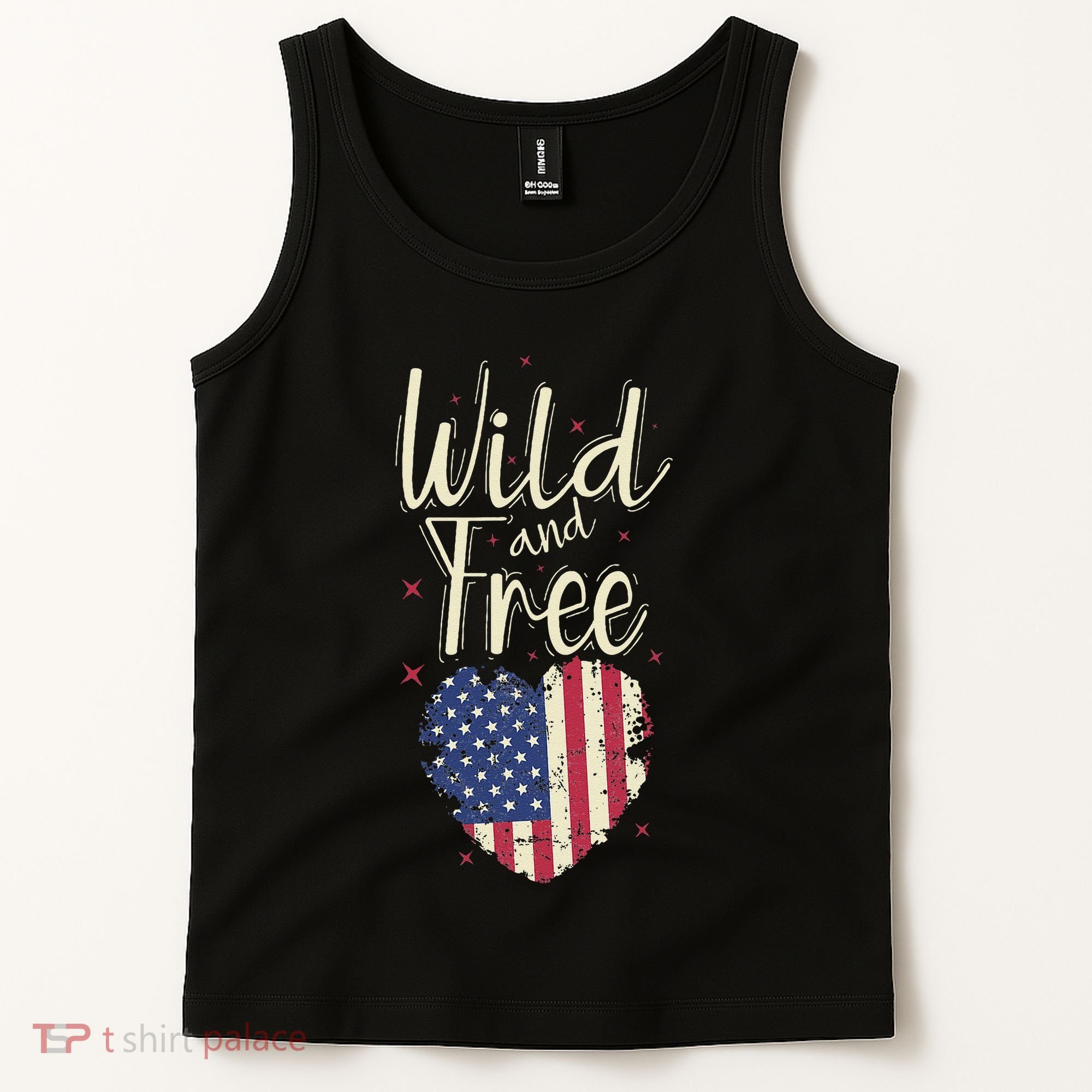 Wild And Free Usa Heart Tank Top