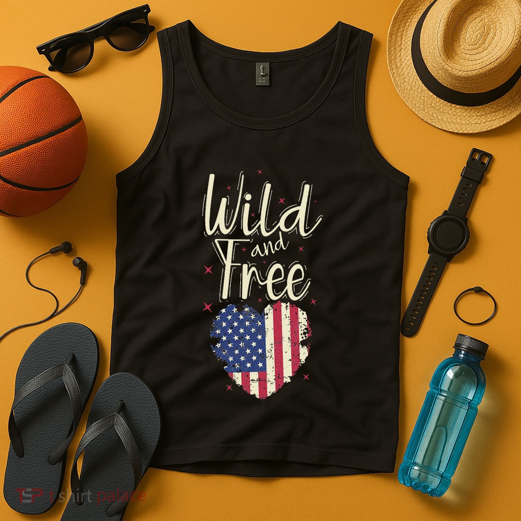 Wild And Free Usa Heart Tank Top