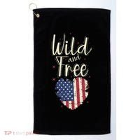 Wild And Free Usa Heart Golf Towel thumb 0