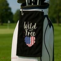 Wild And Free Usa Heart Golf Towel thumb 2