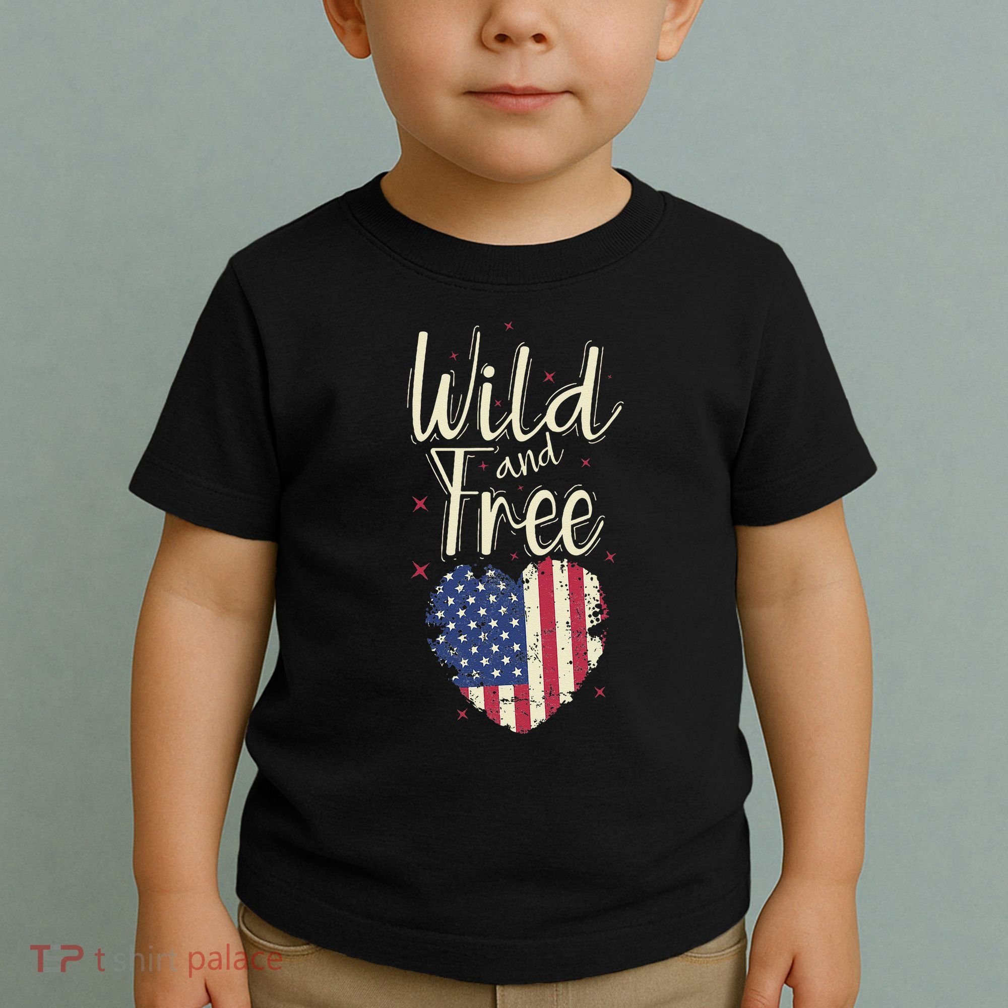 Wild And Free Usa Heart Toddler T-Shirt