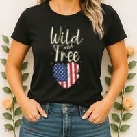 Wild And Free Usa Heart Women's T-Shirt thumb 2