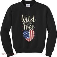 Wild And Free Usa Heart Kids Sweatshirt thumb 0