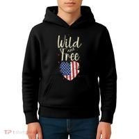 Wild And Free Usa Heart Kids Hoodie thumb 4