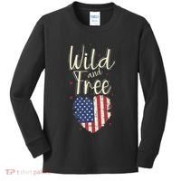 Wild And Free Usa Heart Kids Long Sleeve Shirt thumb 0