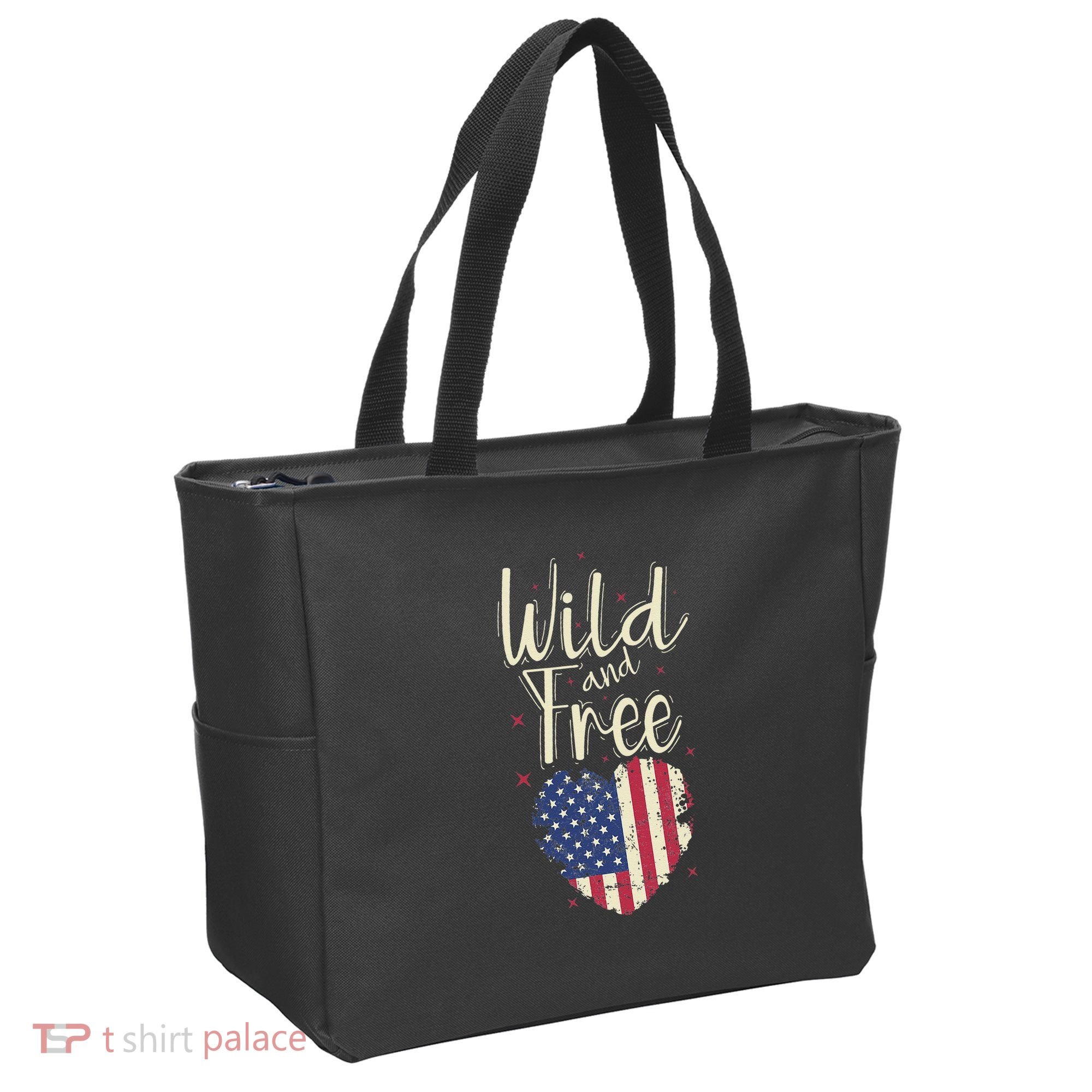 Wild And Free Usa Heart Tote Bag