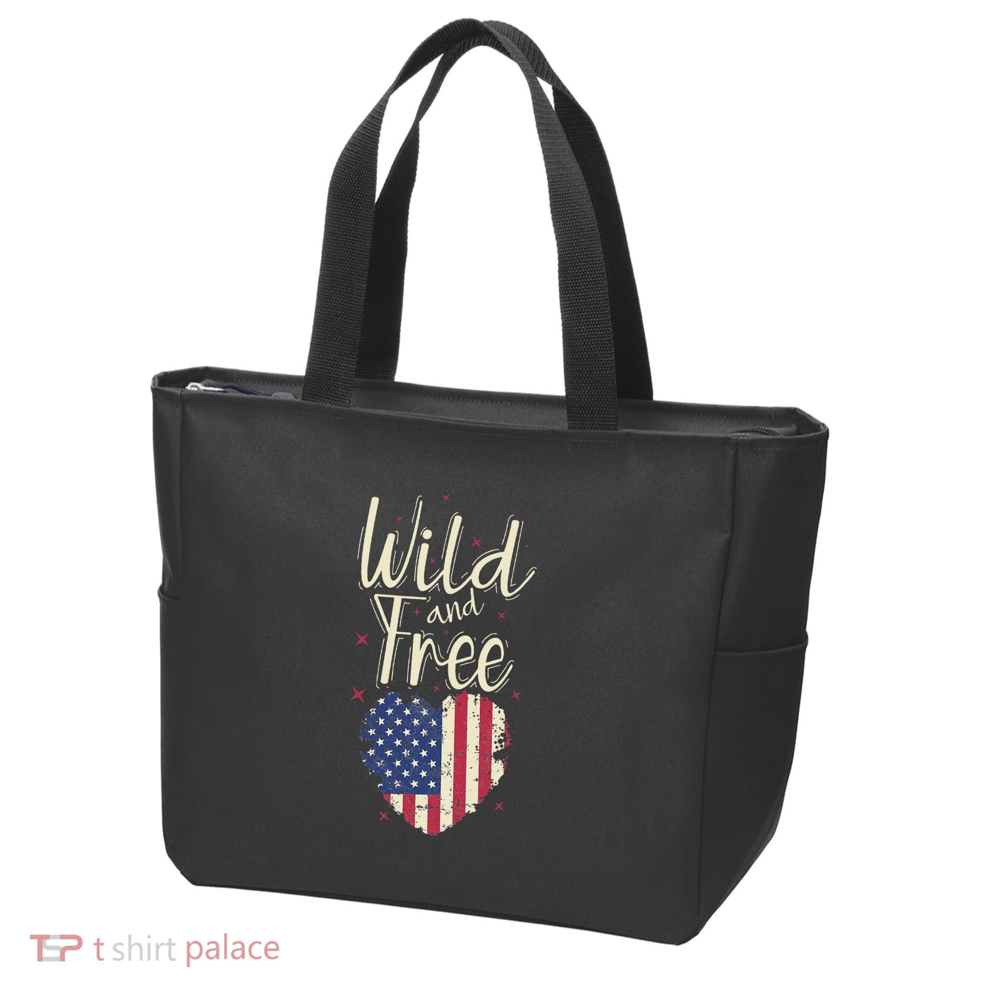 Wild And Free Usa Heart Tote Bag