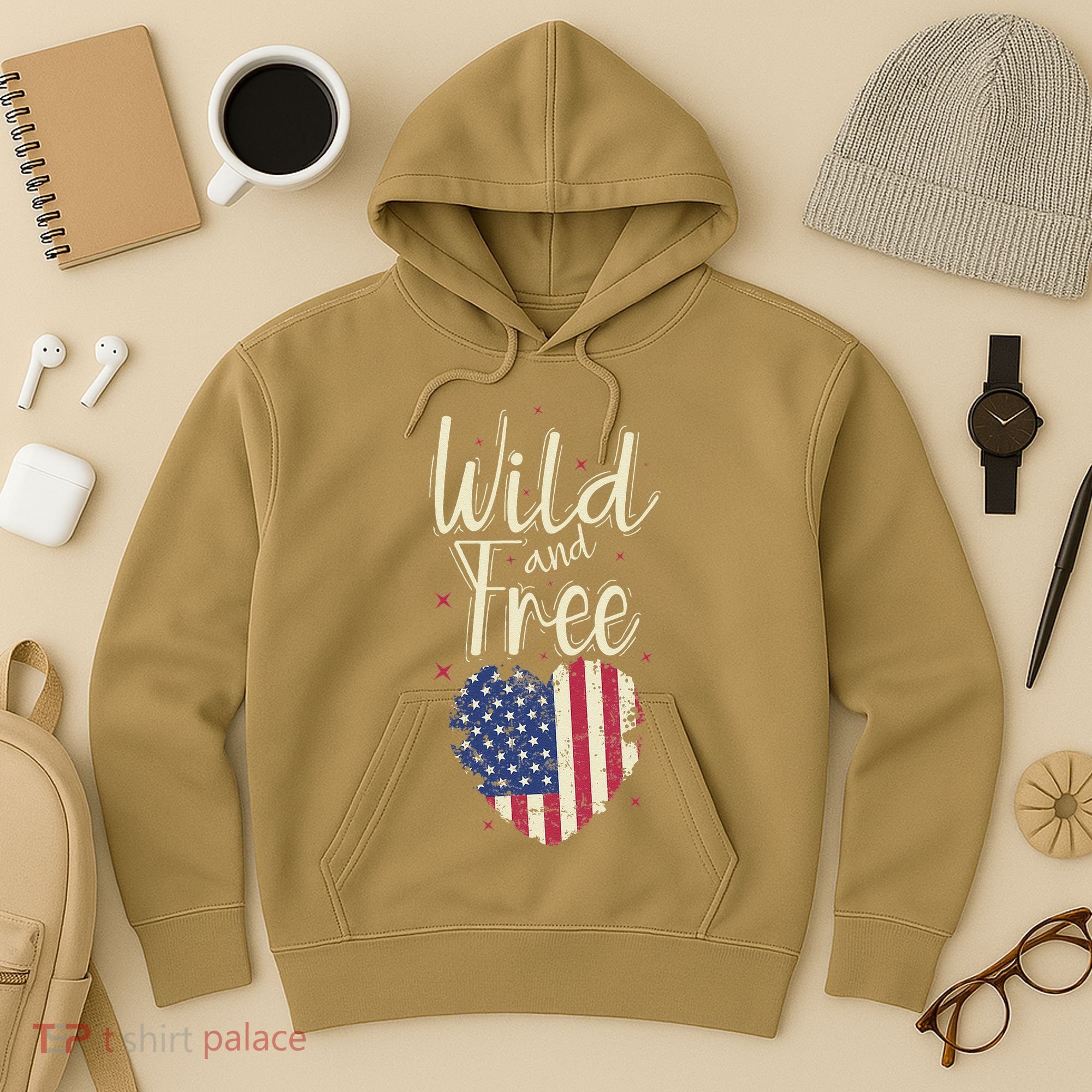 Wild And Free Usa Heart Hoodie
