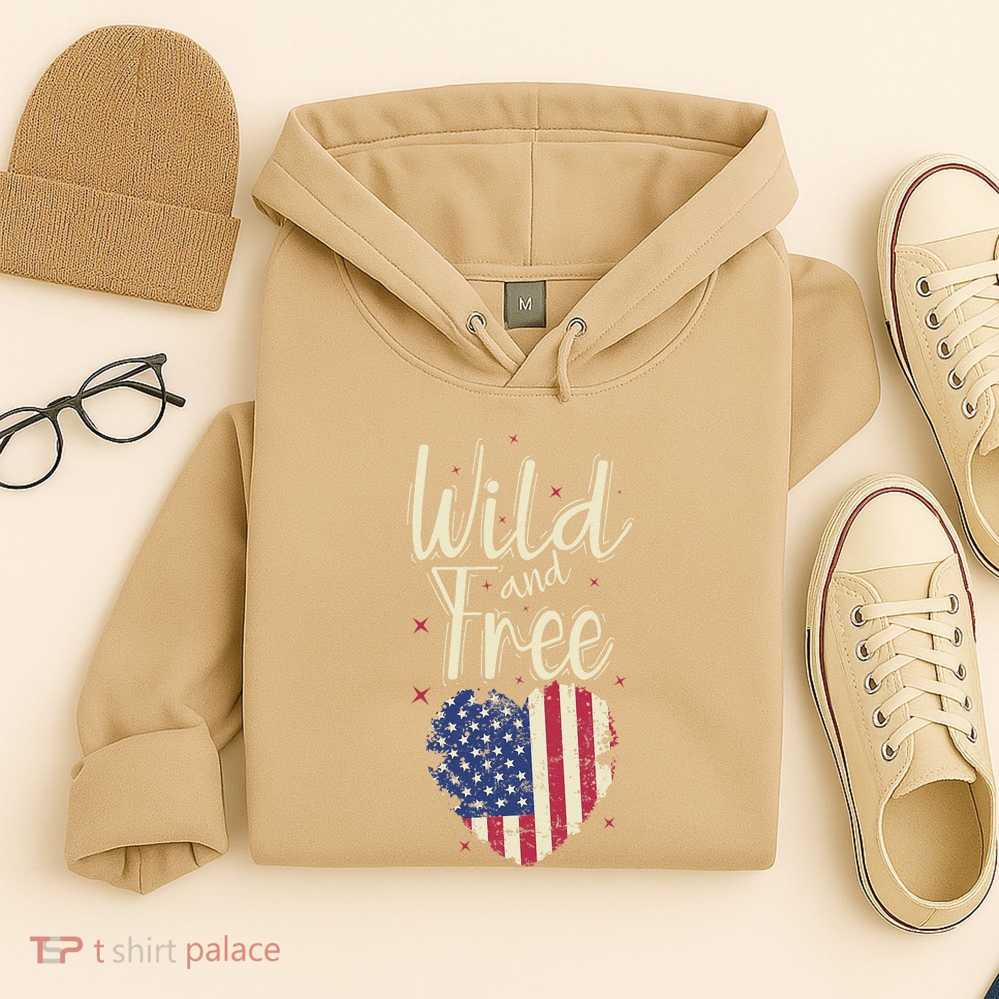 Wild And Free Usa Heart Hoodie