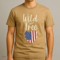Wild And Free Usa Heart T-Shirt thumb 3