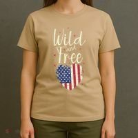 Wild And Free Usa Heart T-Shirt thumb 4