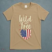 Wild And Free Usa Heart T-Shirt thumb 5