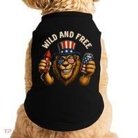 Wild And Free Patriotic Lion USA Doggie Tank thumb 0