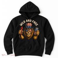 Wild And Free Patriotic Lion USA Hoodie thumb 0
