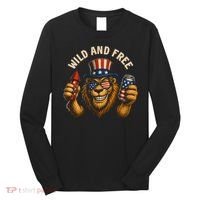 Wild And Free Patriotic Lion USA Long Sleeve Shirt thumb 0