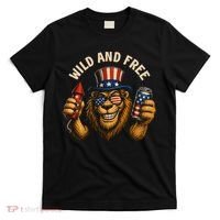 Wild And Free Patriotic Lion USA T-Shirt thumb 0
