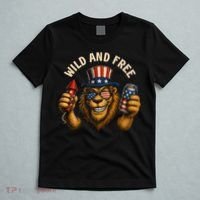 Wild And Free Patriotic Lion USA T-Shirt thumb 5